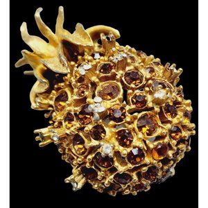 Vintage Beautiful Rhinestone Pineapple  Attributed To Alice Caviness (A1117)
